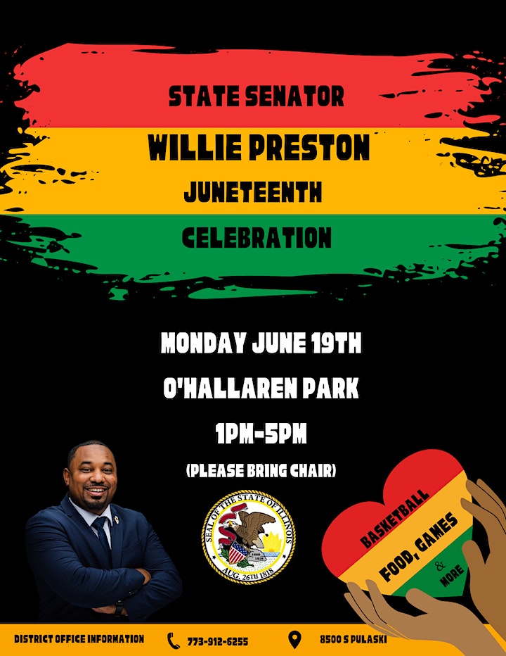 Senator Willie Preston Juneteenth Celebration Flyer